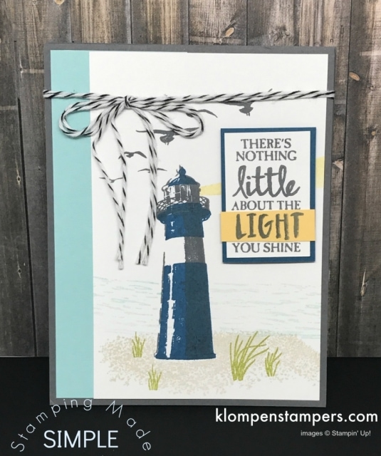 Easy fun fold card using High Tide stamp set from Stampin' Up!. Instructions & video posted.