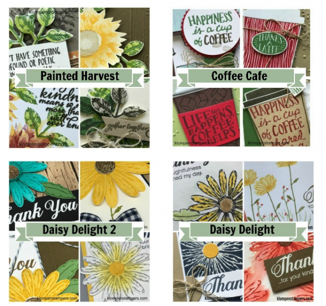 Online stamping classes for 4 projects using one stamp set. Step by step instructions plus video.