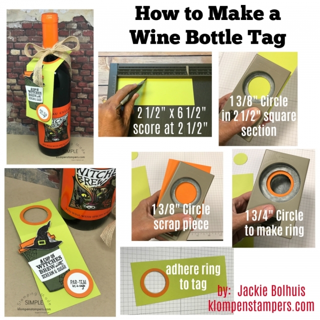 Directions for wine bottle gift tag.