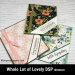 Whole Lot of Lovely Designer Series Paper (DSP) projects. Instructions posted. DSP helps you make quick and easy cards.
