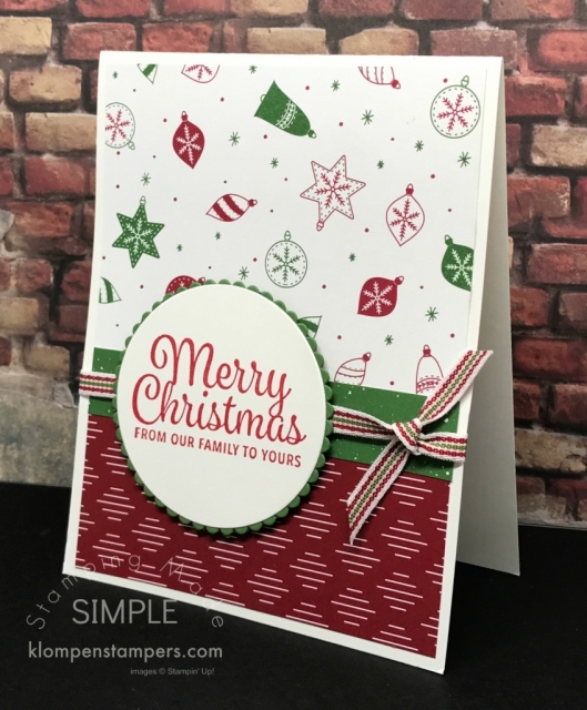 Quick & Easy Christmas cards using Be Merry DSP and Snowflake Sentiments from Stampin' UP!