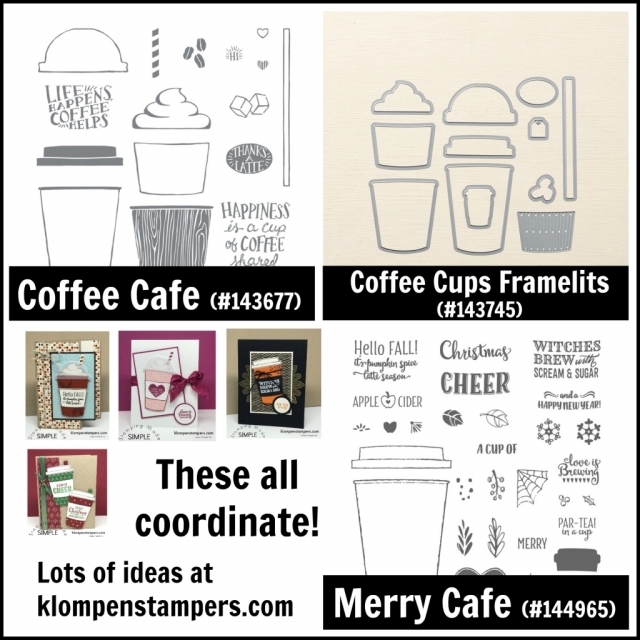 Merry Cafe and Coffee Cafe coordinate together along with the Coffee Cups Framelits