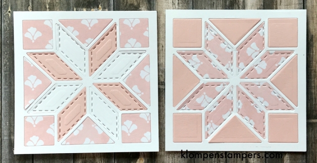 Tips & Video for using the Quilt Builder Framelits. You can get so many different looks when combined with Christmas Quilt stamp set by Stampin' Up!
