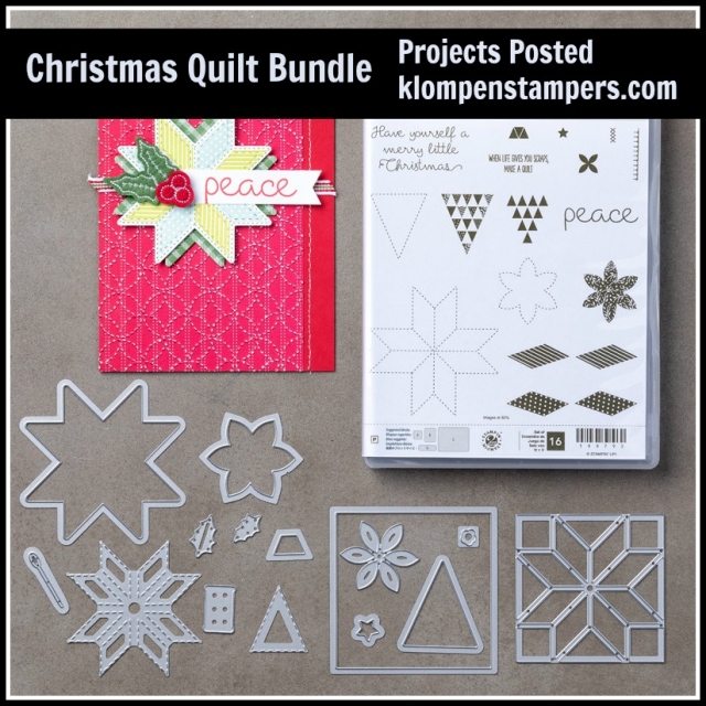 Tips & Video for using the Quilt Builder Framelits. You can get so many different looks when combined with Christmas Quilt stamp set by Stampin' Up!