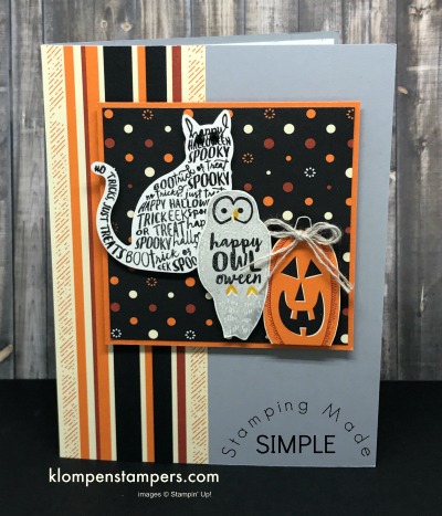 Cute & easy card using Spooky Cat Bundle by Stampin' Up!