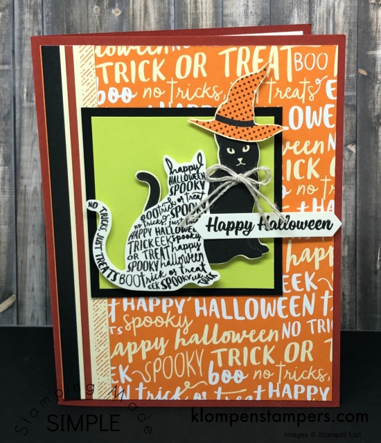 Cute & easy card using Spooky Cat Bundle by Stampin' Up!