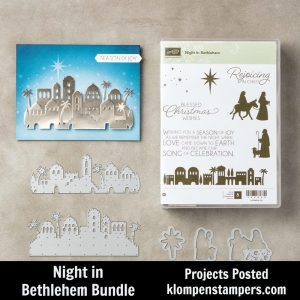 Night in Bethlehem by Stampin' Up! Quick & easy Christmas Cards. All details posted at klompenstampers.com