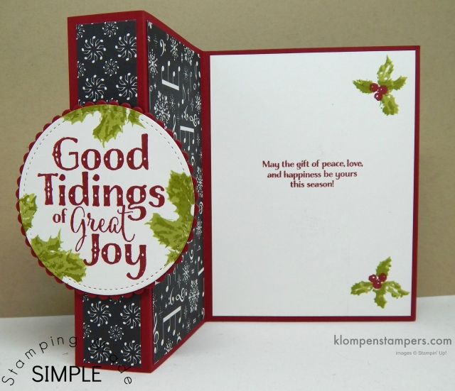 Free Tutorial for this easy Christmas card using Stampin' Up! Good Tidings. 