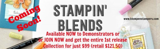 Stampin' Up! finally has Alcohol Markers! Stampin' Blends now available to demonstrators. Not a Demonstrator? join today and they can be part of your kit!