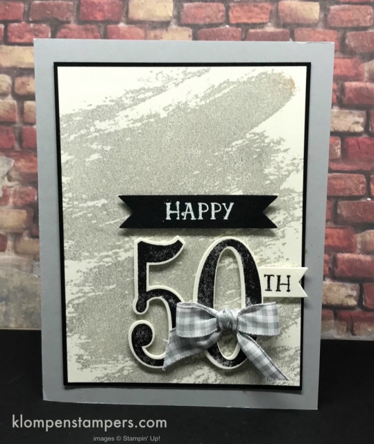 Celebrate 50 with this quick & easy card using Number of Years stamp set from Stampin' Up!