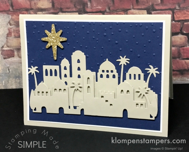 Night in Bethlehem by Stampin' Up! Quick & easy Christmas Cards. All details posted at klompenstampers.com