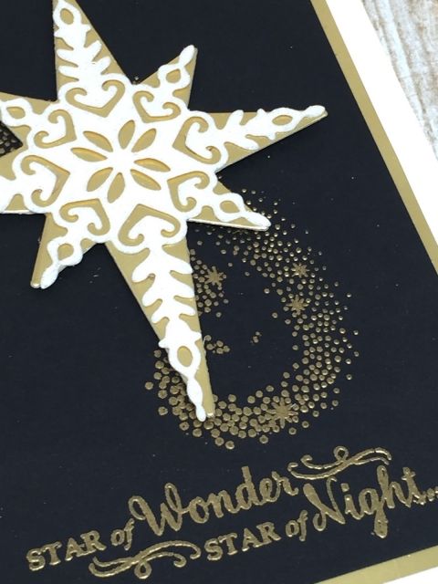 Easy Christmas card using Stampin' Up! Star of Light stamp set & Starlight Thinlits