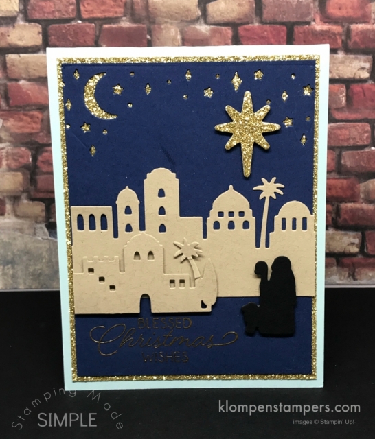 Night in Bethlehem by Stampin' Up! Quick & easy Christmas Cards. All details posted at klompenstampers.com
