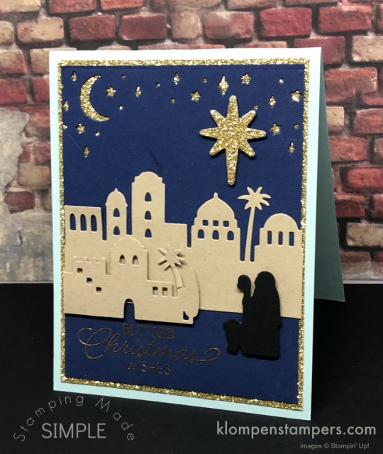 Night in Bethlehem by Stampin' Up! Quick & easy Christmas Cards. All details posted at klompenstampers.com
