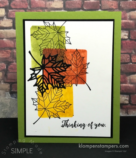 How to use clear blocks to create a color blocking background. Quick & easy card using Colorful Seasons stamp set from Stampin' Up! 