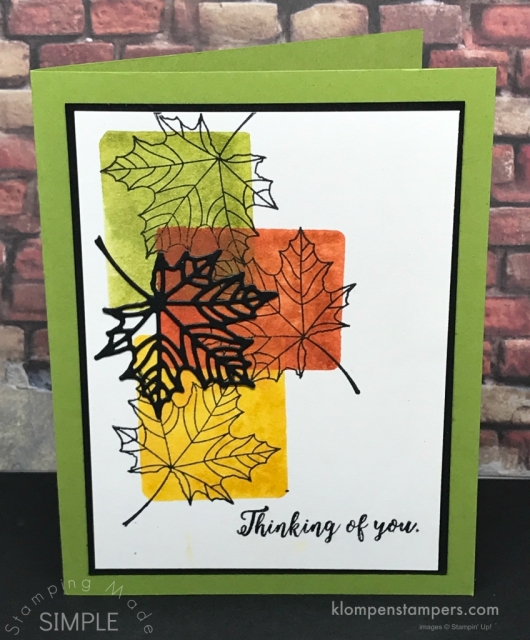 How to use clear blocks to create a color blocking background. Quick & easy card using Colorful Seasons stamp set from Stampin' Up! 