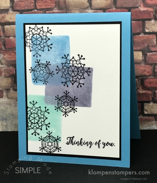 How to use clear blocks to create a color blocking background. Quick & easy card using Colorful Seasons stamp set from Stampin' Up! 