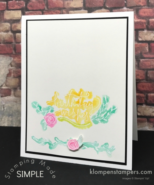 Emboss Resist watercoloring technique using Stampin' Up! Happiest of Days stamp set