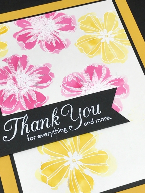 Emboss Resist watercoloring technique using Stampin' Up! Flower Shop stamp set