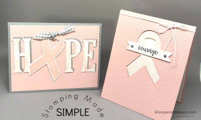 2 projects made using the Ribbon of Courage bundle along with a video showing step-by-step.
