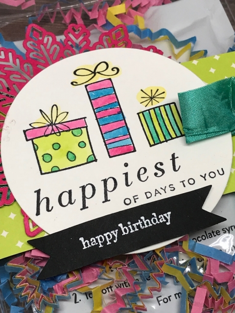 Fun birthday surprise--cake in a mug packet in an Acetate Card Box from Stampin' Up!