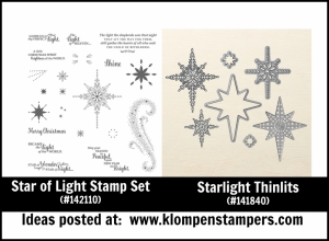 Stampin' Up! Star of Light stamp set and Starlight Thinlits