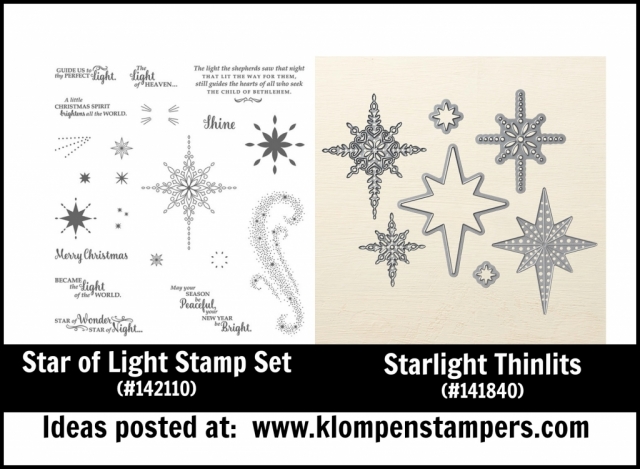Stampin' Up! Star of Light stamp set and Starlight Thinlits