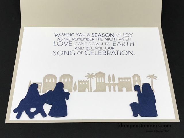 Night in Bethlehem by Stampin' Up! Quick & easy Christmas Cards. All details posted at klompenstampers.com