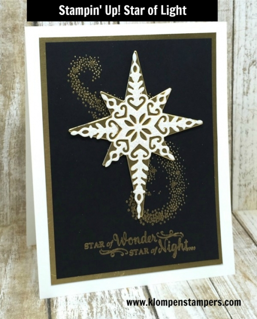 Easy Christmas card using Stampin' Up! Star of Light stamp set & Starlight Thinlits