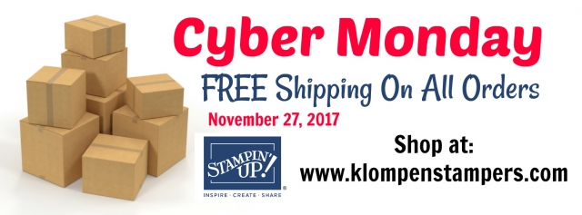 Free Shipping on all Stampin' Up! orders at klompenstampers.com