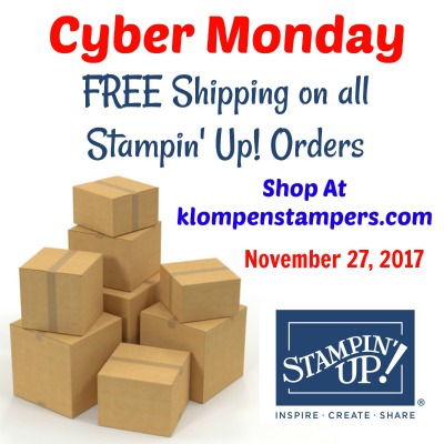 Free Shipping on all Stampin' Up! orders at klompenstampers.com