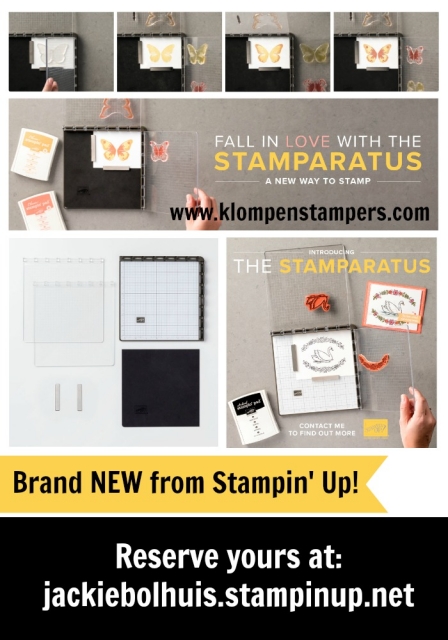 Reserve your Stamparatus with Jackie Bolhuis at Klompenstampers