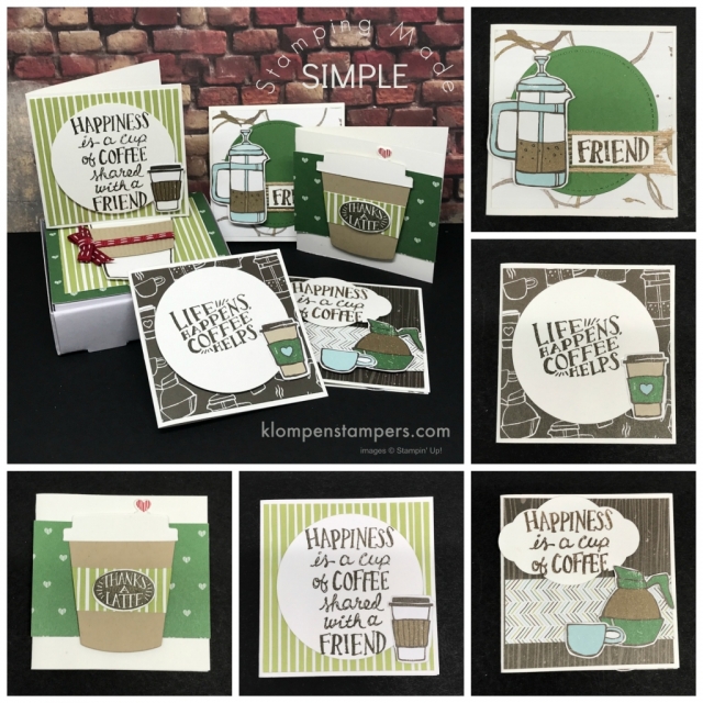 Coffee Cafe perfect for a pizza box filled with 3" x 3" notecards.