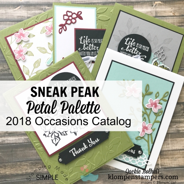 Petal Palette suite of products in the 2018 Occasions Catalog