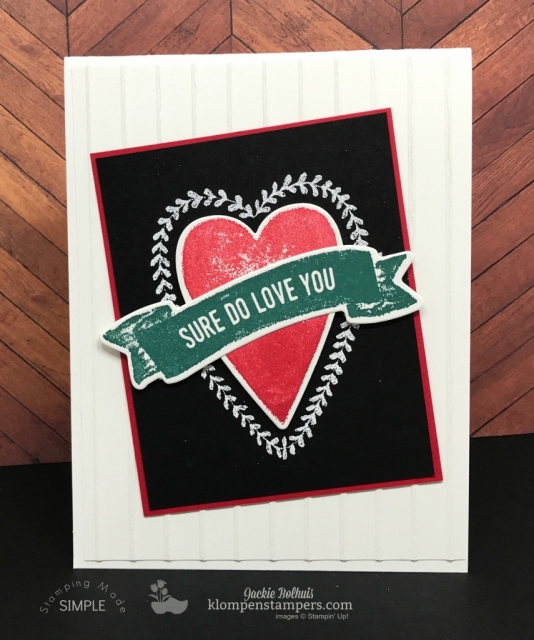 Quick & easy project using the Sure Do Love you stamp set and Lots to Love Box Framelits. All details are posted at klompenstampers.com