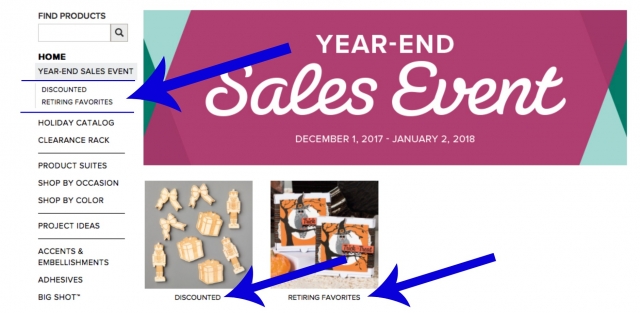 Retiring and discounted holiday catalog products.