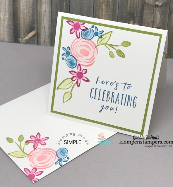 Perennial Birthday stamp set is perfect for quick and easy birthday notecards. All details at klompenstampers.com