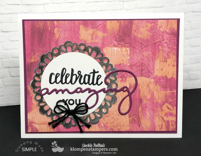 Amazing You & Celebrate You Thinlits coordinate together and are both FREE with a purchase during Sale-a-bration. Details at klompenstampers.com