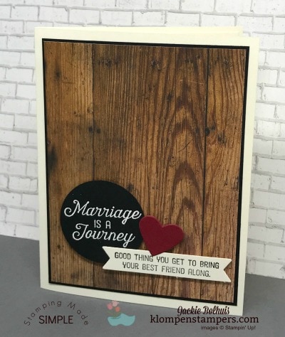 Special wedding card using Flourishing Phrases stamp set. Details posted at klompenstampers.com