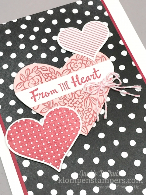 Quick & easy card using Heart Happiness stamp set by Stampin' Up! Details posted at klompenstampers.com