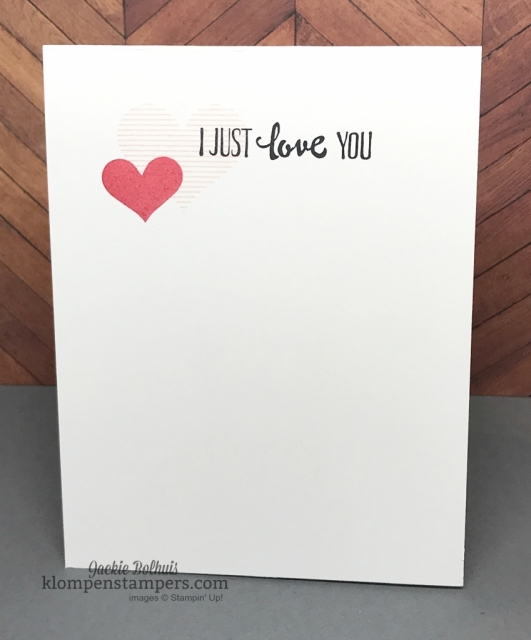 Quick & easy card using Heart Happiness stamp set by Stampin' Up! Details posted at klompenstampers.com