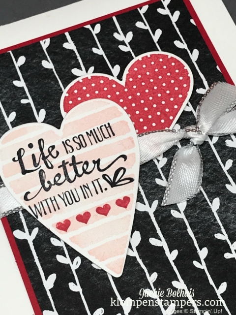 Quick & easy card using Heart Happiness stamp set by Stampin' Up! Details posted at klompenstampers.com