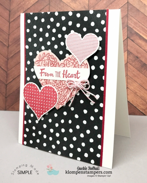 Quick & easy card using Heart Happiness stamp set by Stampin' Up! Details posted at klompenstampers.com