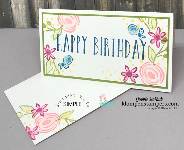 Perennial Birthday stamp set is perfect for quick and easy birthday notecards. All details at klompenstampers.com