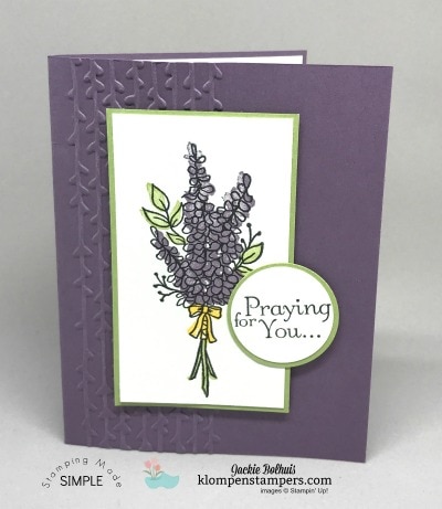 Quick stamping tips while make quick and easy card using Lots of Lavender stamp set. All card details at klompenstampers.com
