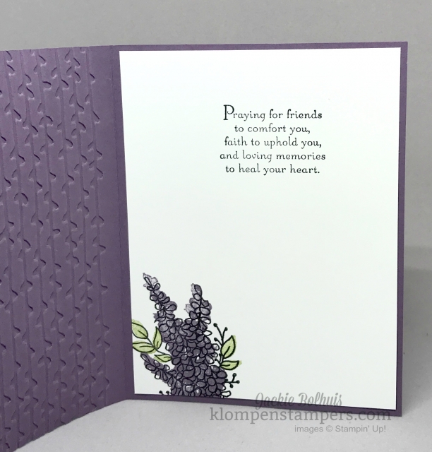 Quick stamping tips while make quick and easy card using Lots of Lavender stamp set. All card details at klompenstampers.com