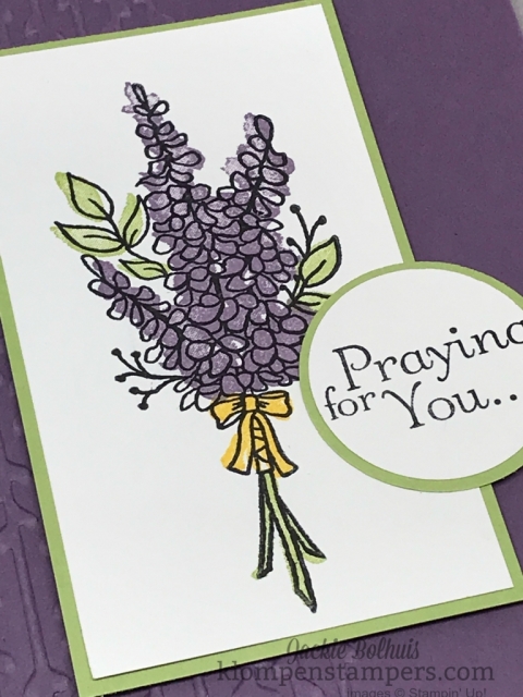 Quick stamping tips while make quick and easy card using Lots of Lavender stamp set. All card details at klompenstampers.com