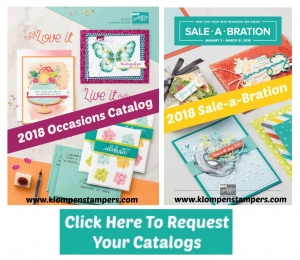Request your free copies of the 2018 Stampin' Up! Occasions Catalog and Sale-a-bration Brochure from Jackie Bolhuis at klompenstampers.com