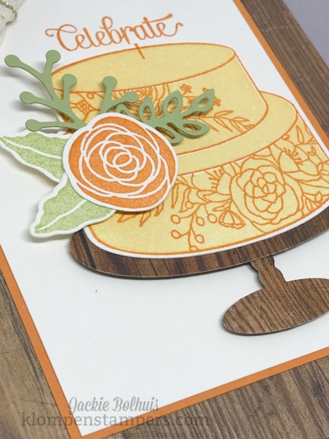 Cake Soiree stamp set and Sweet Cake Framelits card made by Jackie Bolhuis, Klompenstampers.com