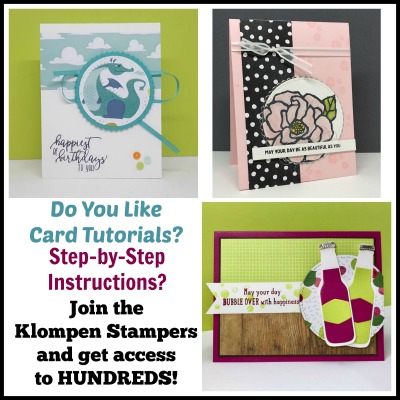 Hundreds of card tutorials for exclusive projects when you join Klompen Stampers